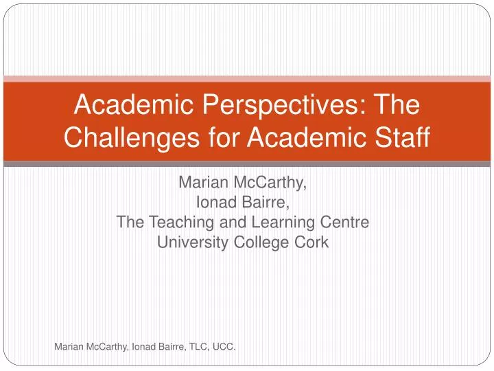 academic perspectives the challenges for academic staff