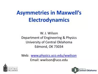 Asymmetries in Maxwell’s Electrodynamics