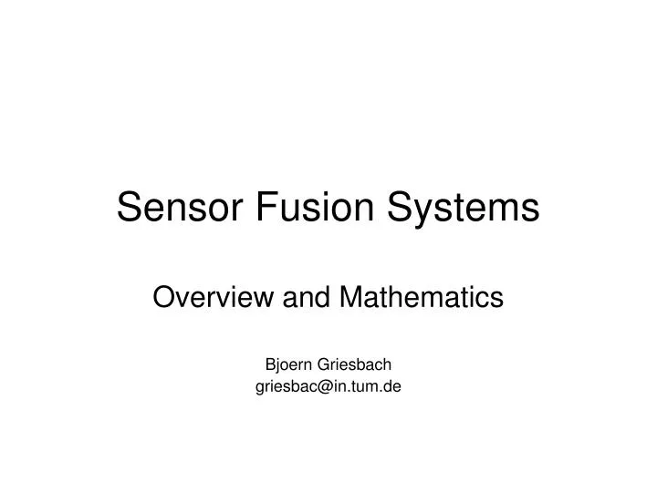 sensor fusion systems