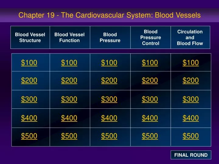 chapter 19 the cardiovascular system blood vessels