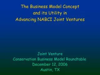 The Business Model Concept