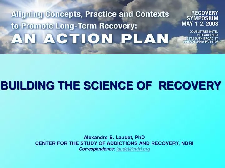 building the science of recovery