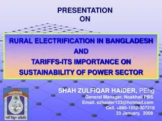 RURAL ELECTRIFICATION IN BANGLADESH AND TARIFFS-ITS IMPORTANCE ON SUSTAINABILITY OF POWER SECTOR