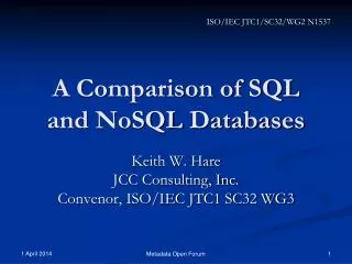 A Comparison of SQL and NoSQL Databases