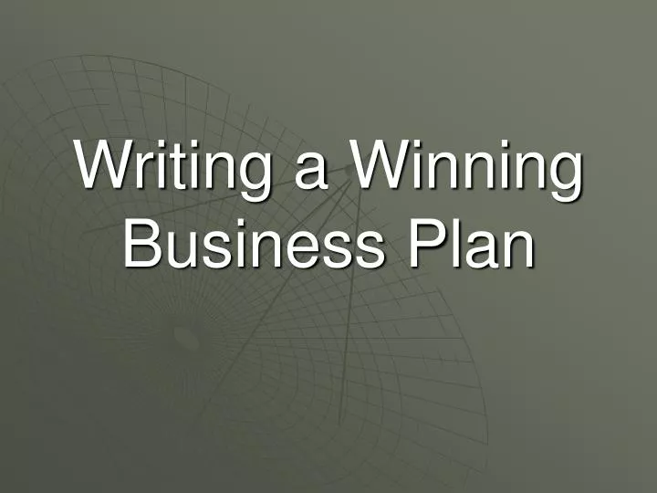 writing a winning business plan