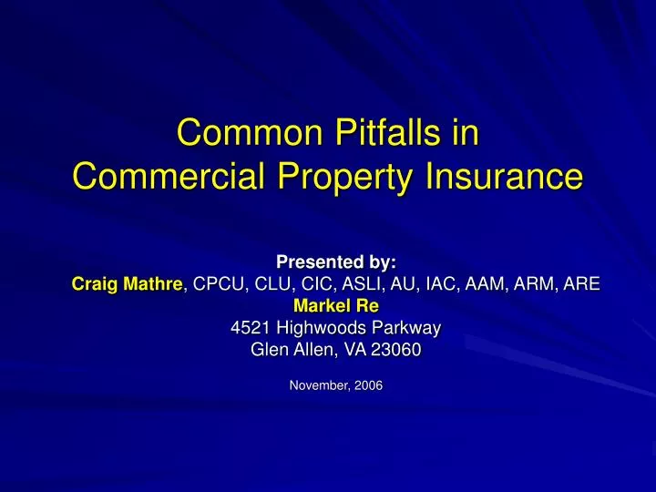 common pitfalls in commercial property insurance