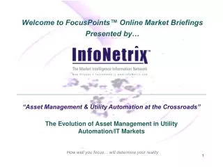“Asset Management &amp; Utility Automation at the Crossroads”