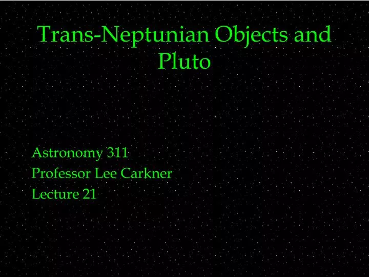 trans neptunian objects and pluto