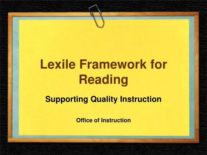 lexile framework for reading
