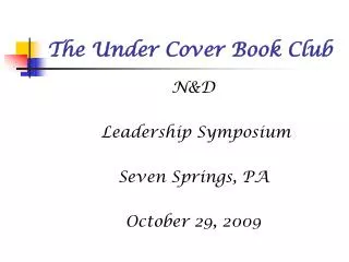 The Under Cover Book Club