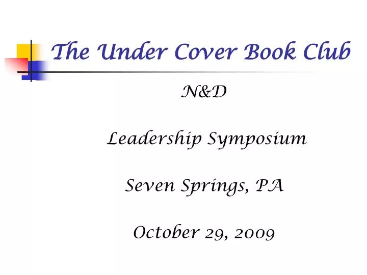 the under cover book club