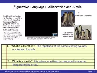 Figurative Language: Alliteration and Simile