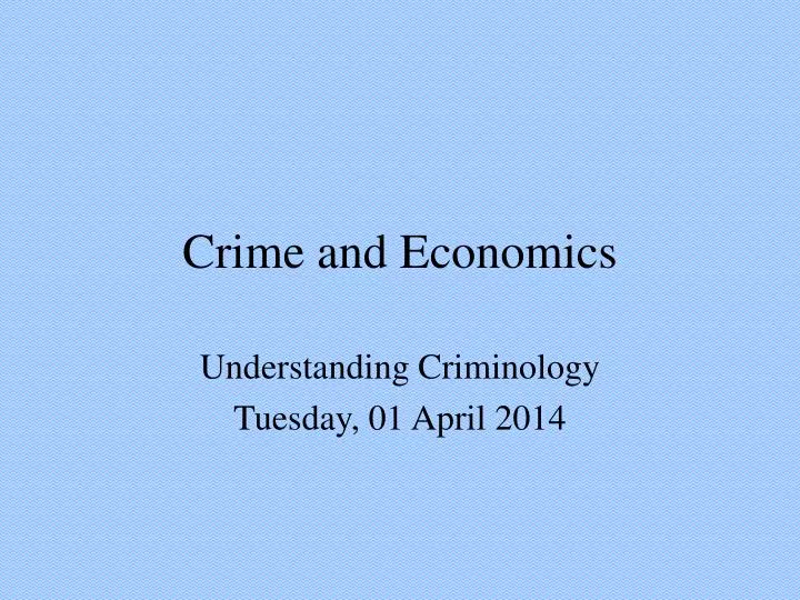 crime and economics