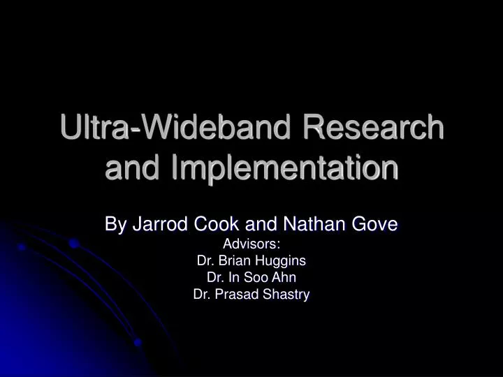 ultra wideband research and implementation