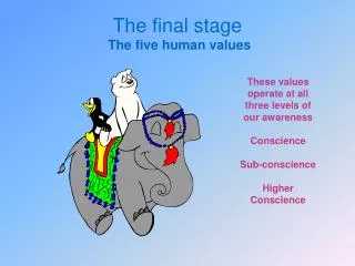 The final stage The five human values