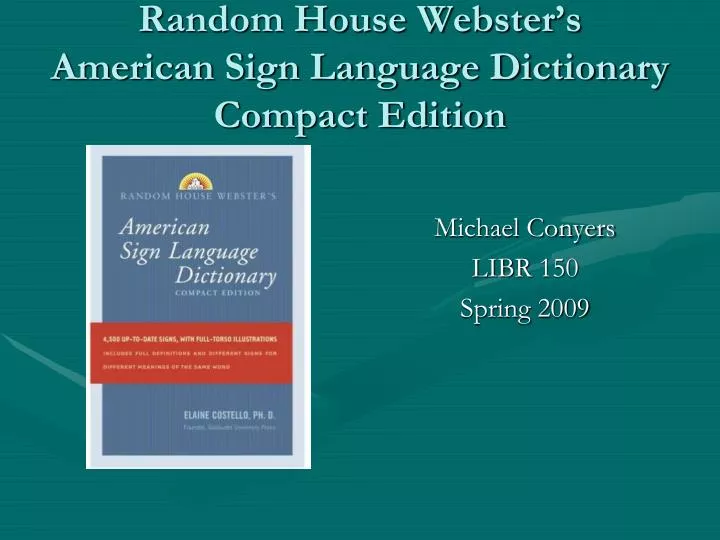 random house webster s american sign language dictionary compact edition