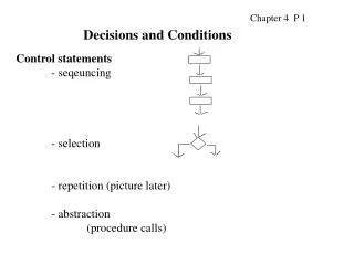 Decisions and Conditions