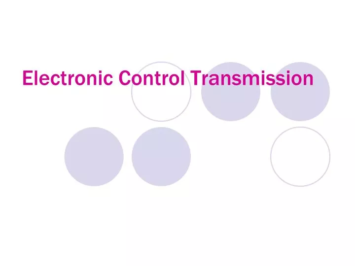 electronic control transmission
