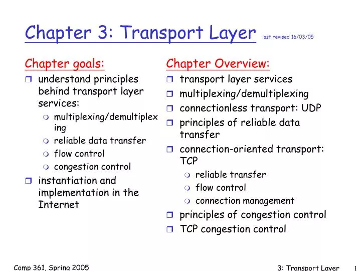chapter 3 transport layer last revised 16 03 05