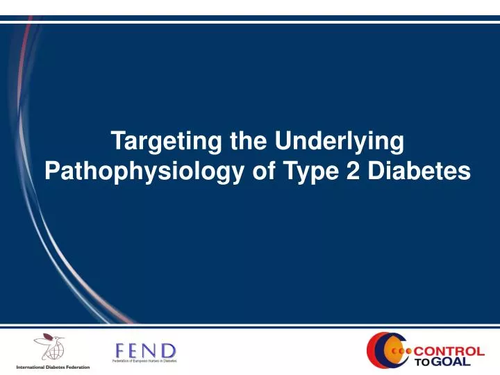 targeting the underlying pathophysiology of type 2 diabetes