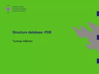 Structure database: PDB