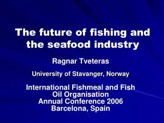 The future of fishing and the seafood industry
