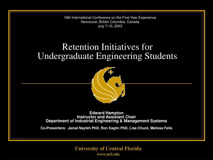 retention initiatives for undergraduate engineering students