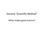 General “Scientific Method” - slide 1