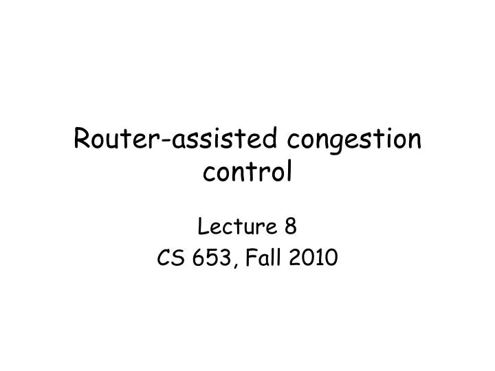 router assisted congestion control