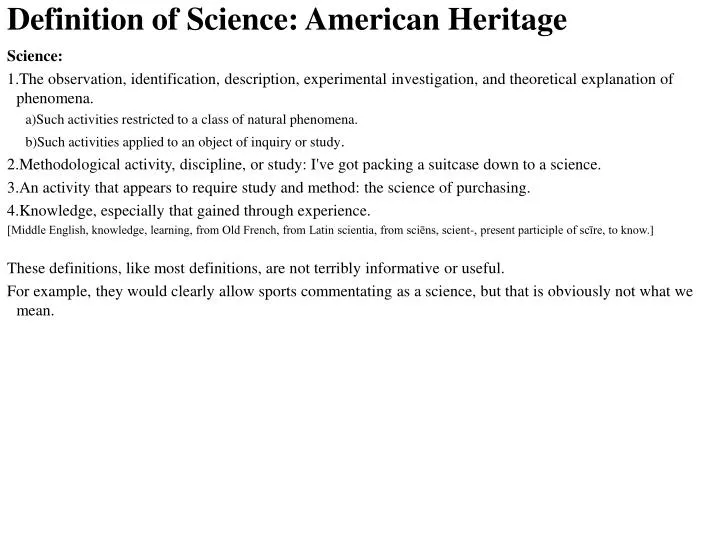 definition of science american heritage
