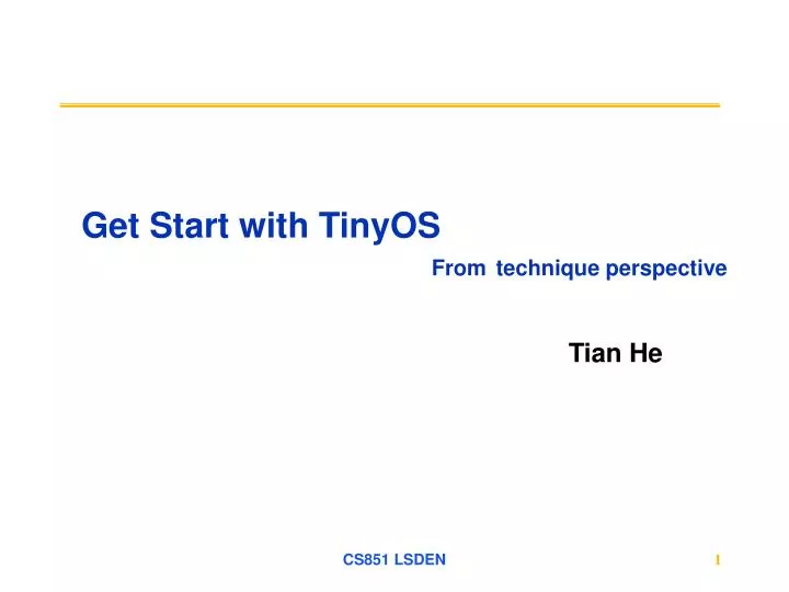 get start with tinyos from technique perspective