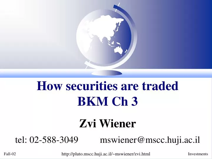 how securities are traded bkm ch 3