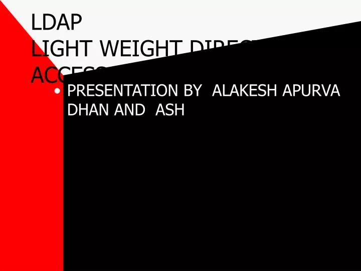 ldap light weight directory access protocol