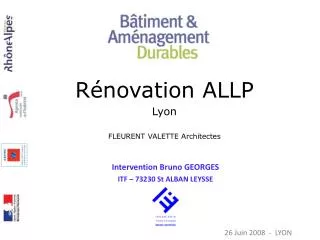 Intervention Bruno GEORGES ITF – 73230 St ALBAN LEYSSE