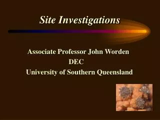 Site Investigations