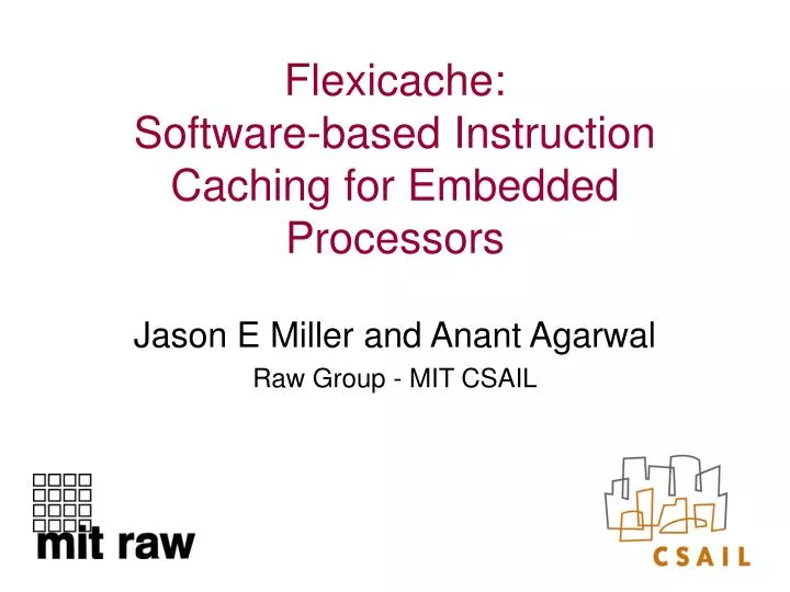 flexicache software based instruction caching for embedded processors