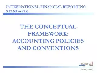 THE CONCEPTUAL FRAMEWORK: ACCOUNTING POLICIES AND CONVENTIONS