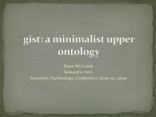 gist: a minimalist upper ontology