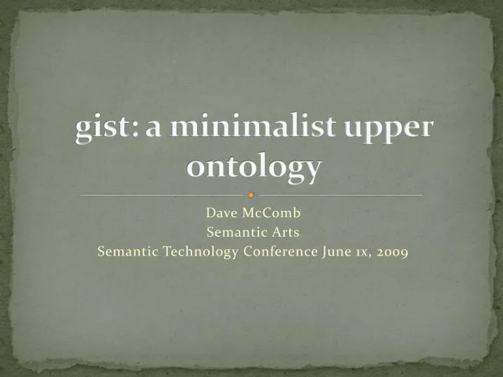 gist a minimalist upper ontology