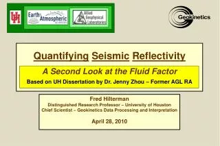Quantifying Seismic Reflectivity