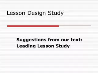 Lesson Design Study