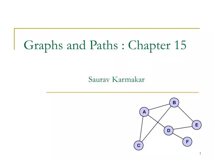 graphs and paths chapter 15 saurav karmakar