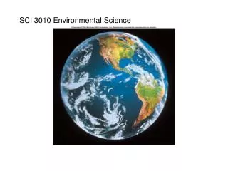 SCI 3010 Environmental Science