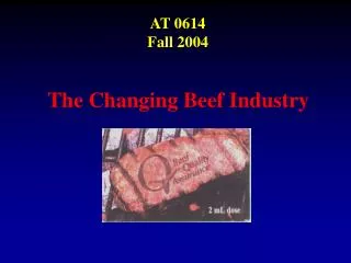 The Changing Beef Industry