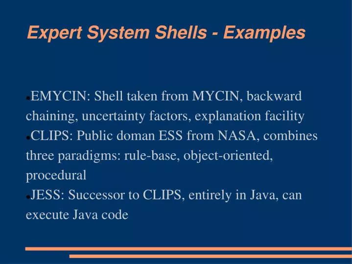 expert system shells examples