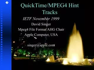 QuickTime/MPEG4 Hint Tracks