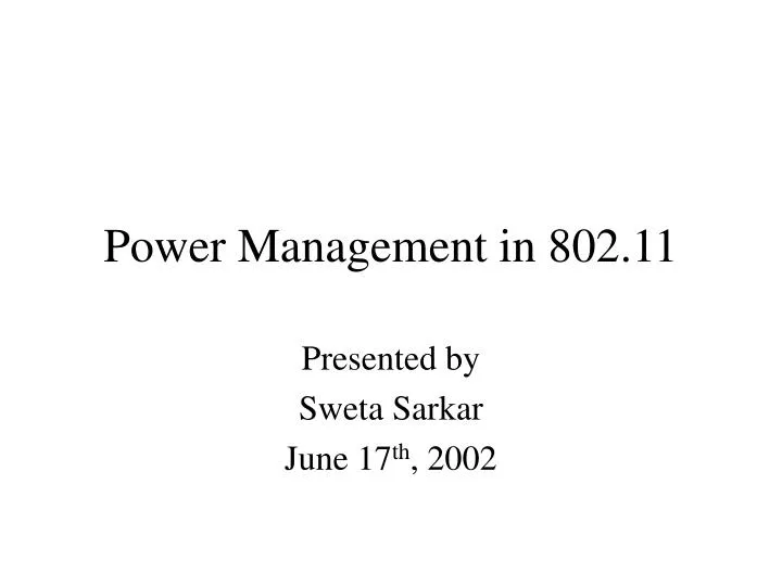 power management in 802 11