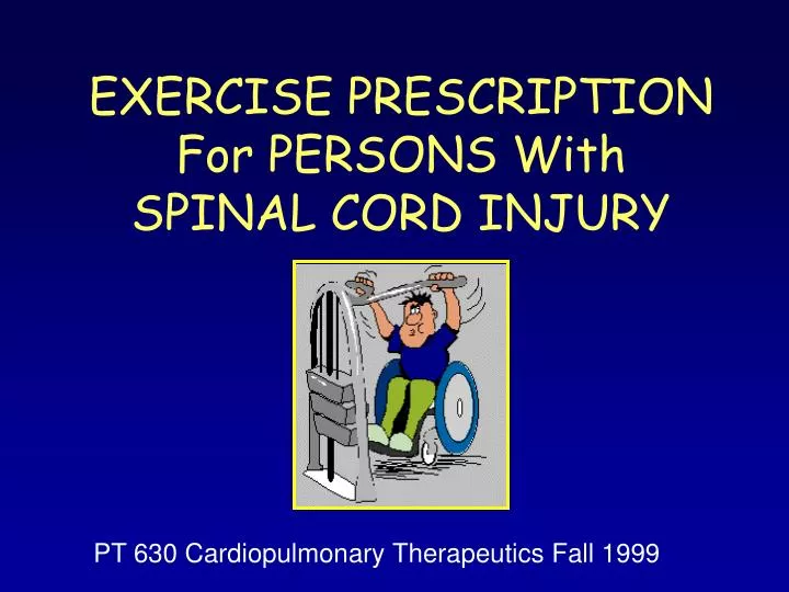 exercise prescription for persons with spinal cord injury
