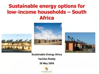 Sustainable energy options for low-income households – South Africa