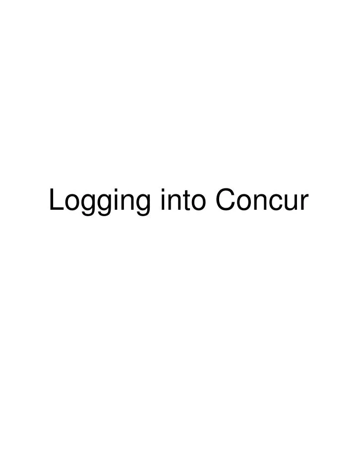 logging into concur